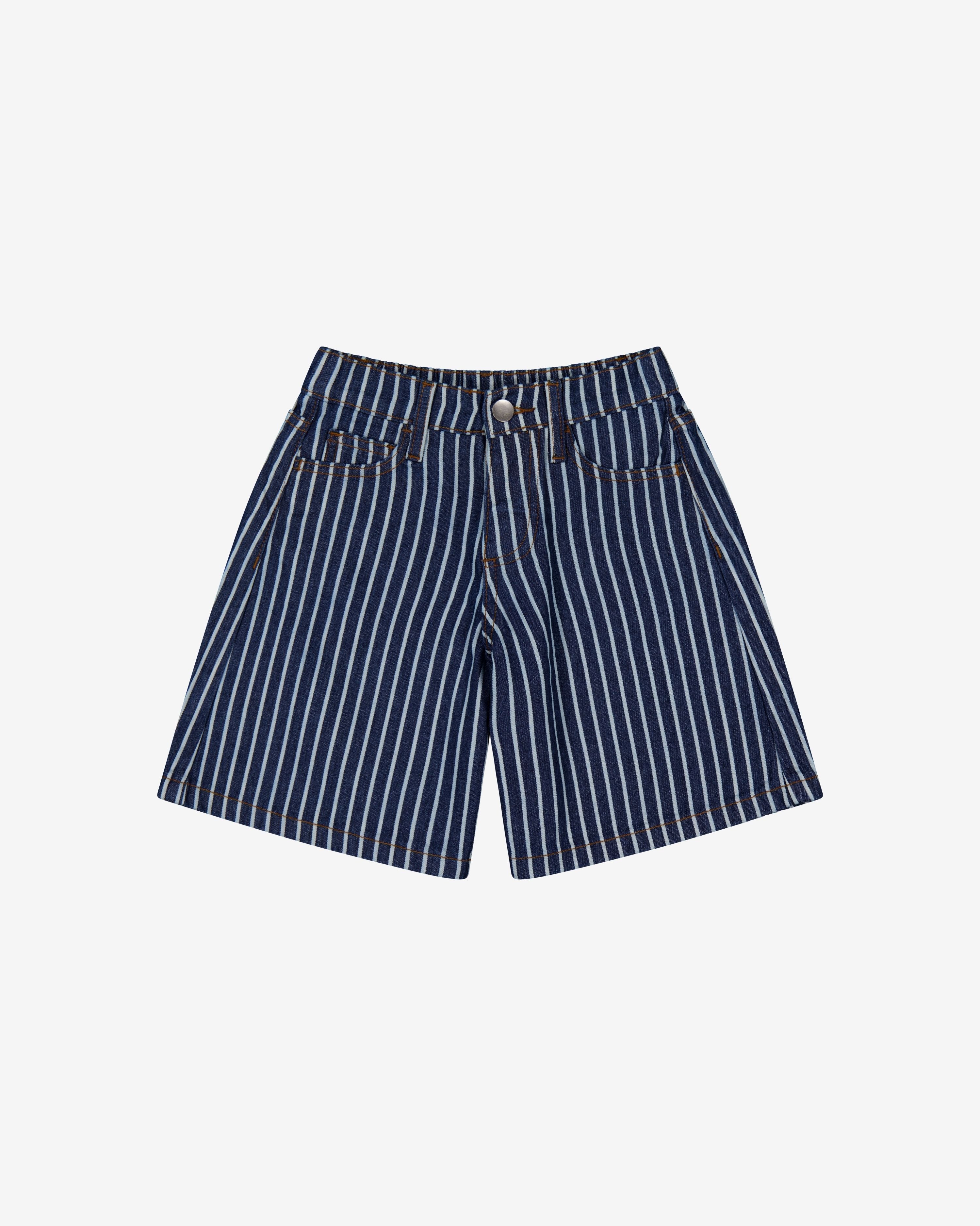 Kids Denim Jort | Pinstripe