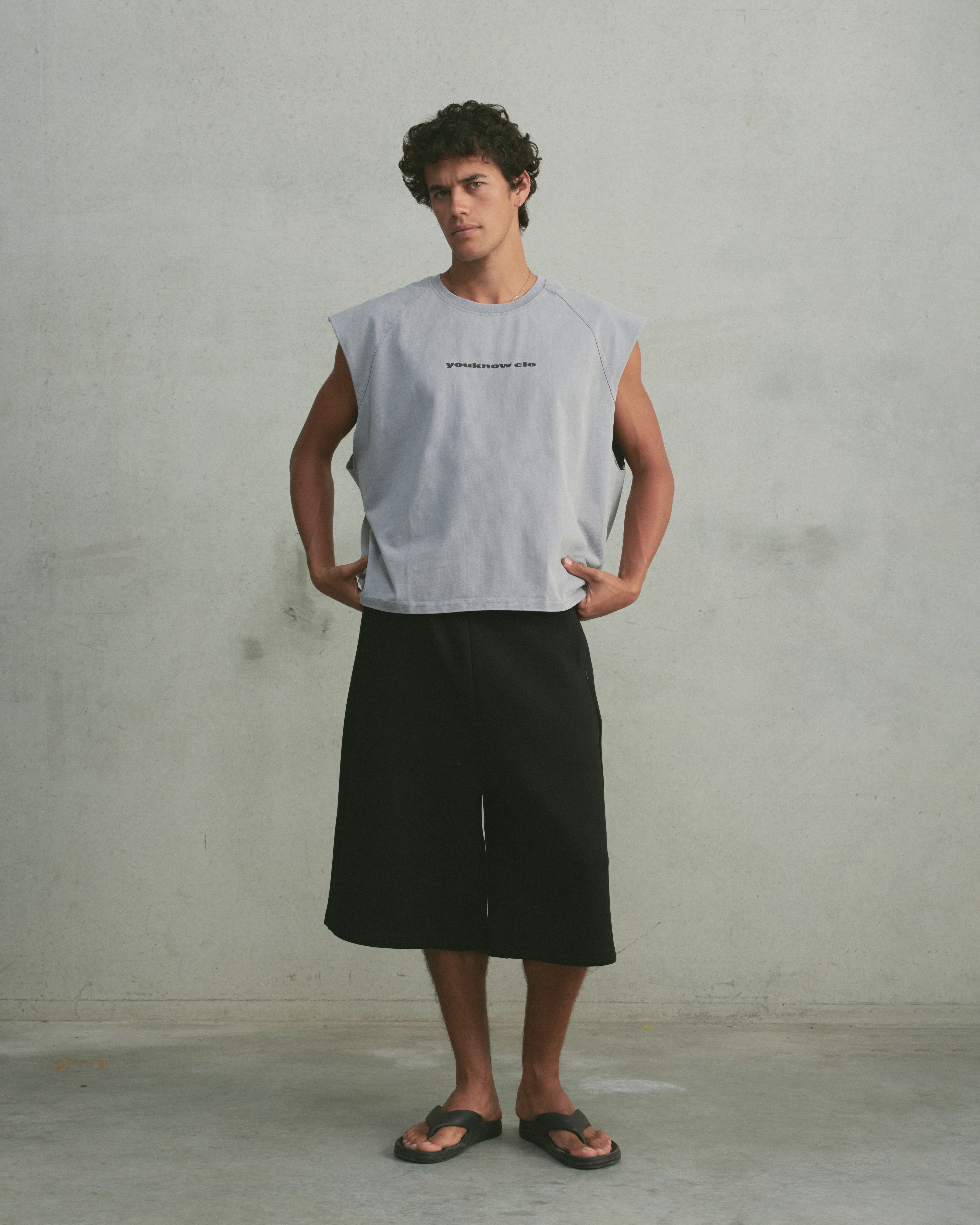 Oversized Raglan Tank | Washed Grey