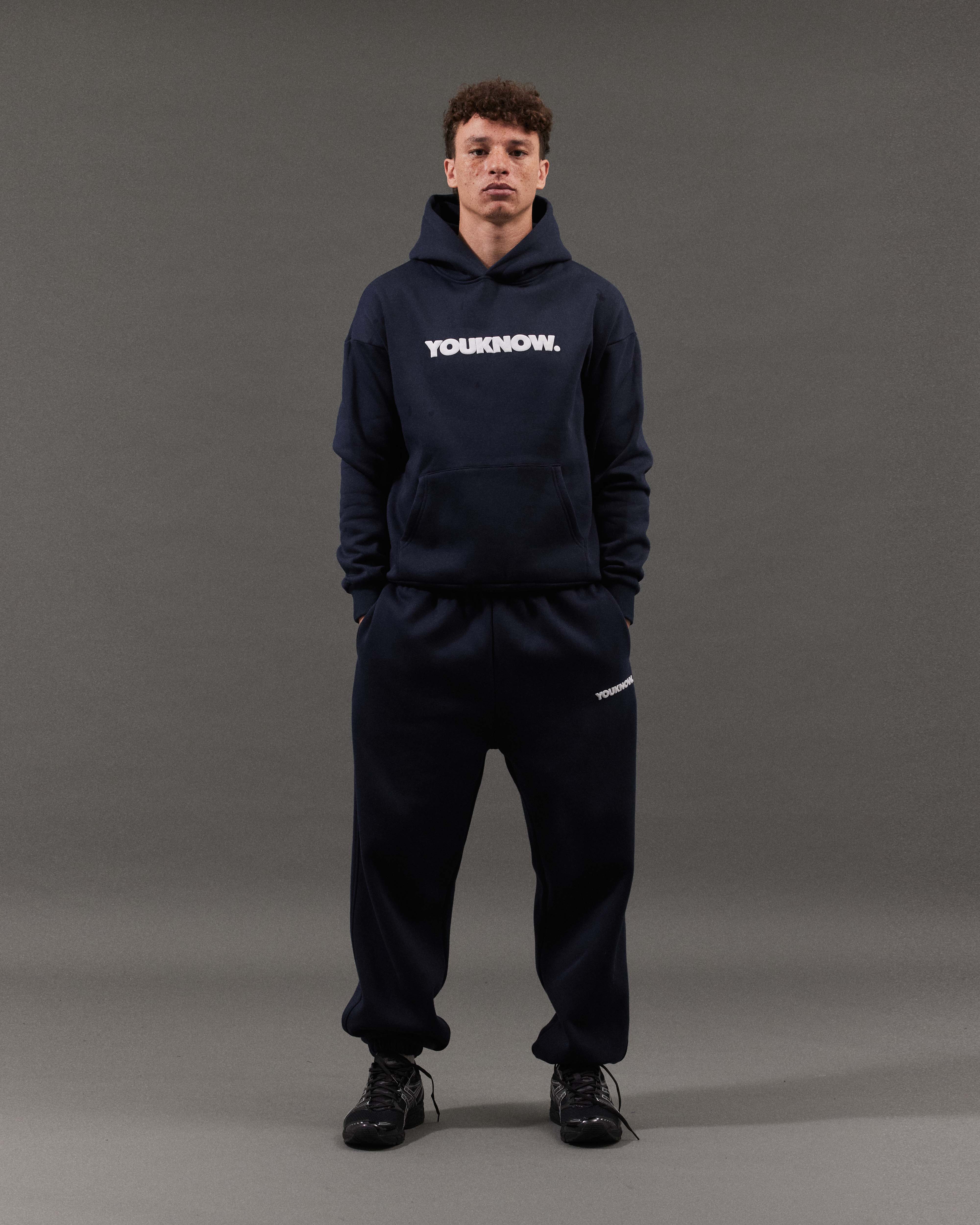BLOCK CUFFED SWEATPANTS | Navy