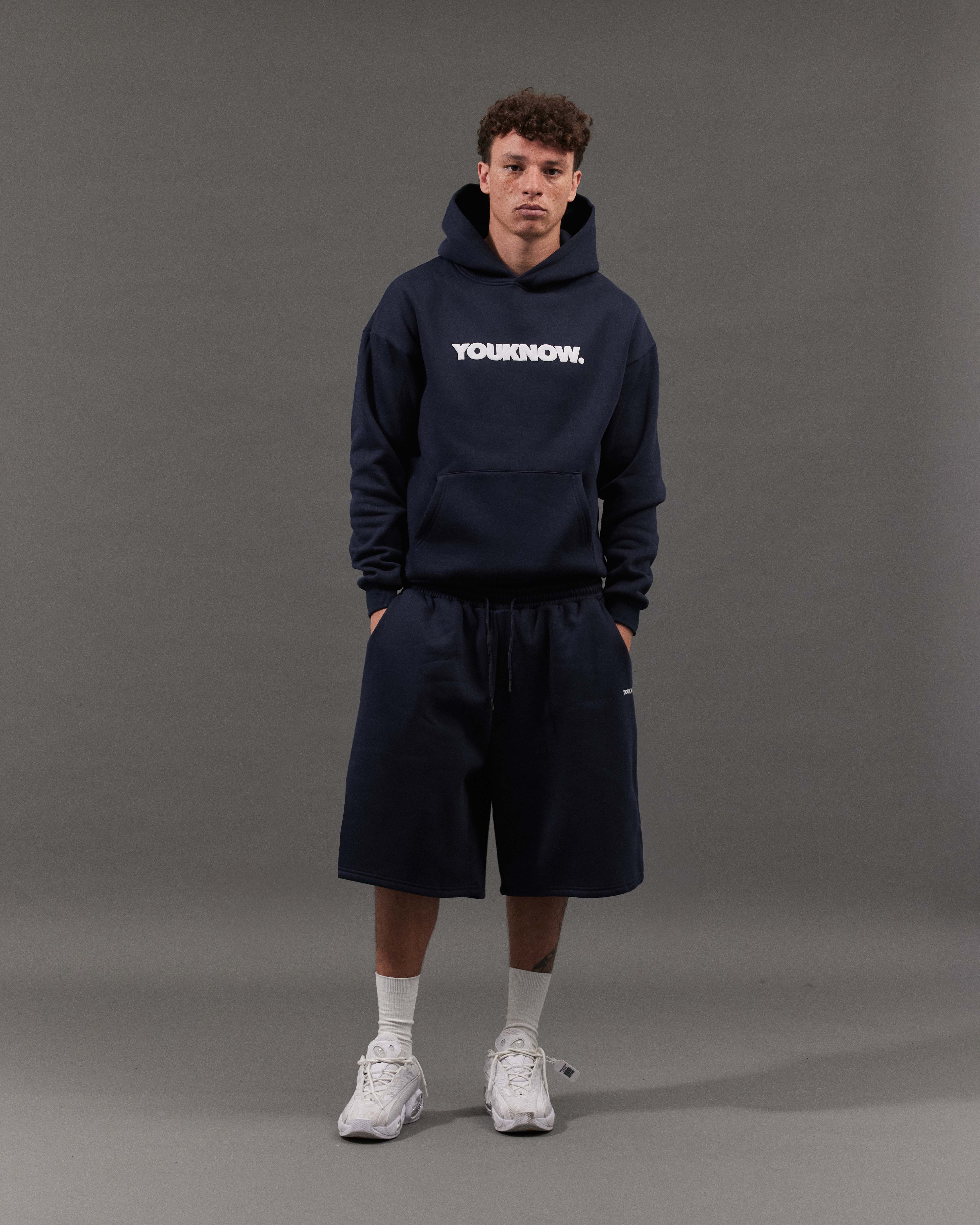 BLOCK HOODIE | Navy
