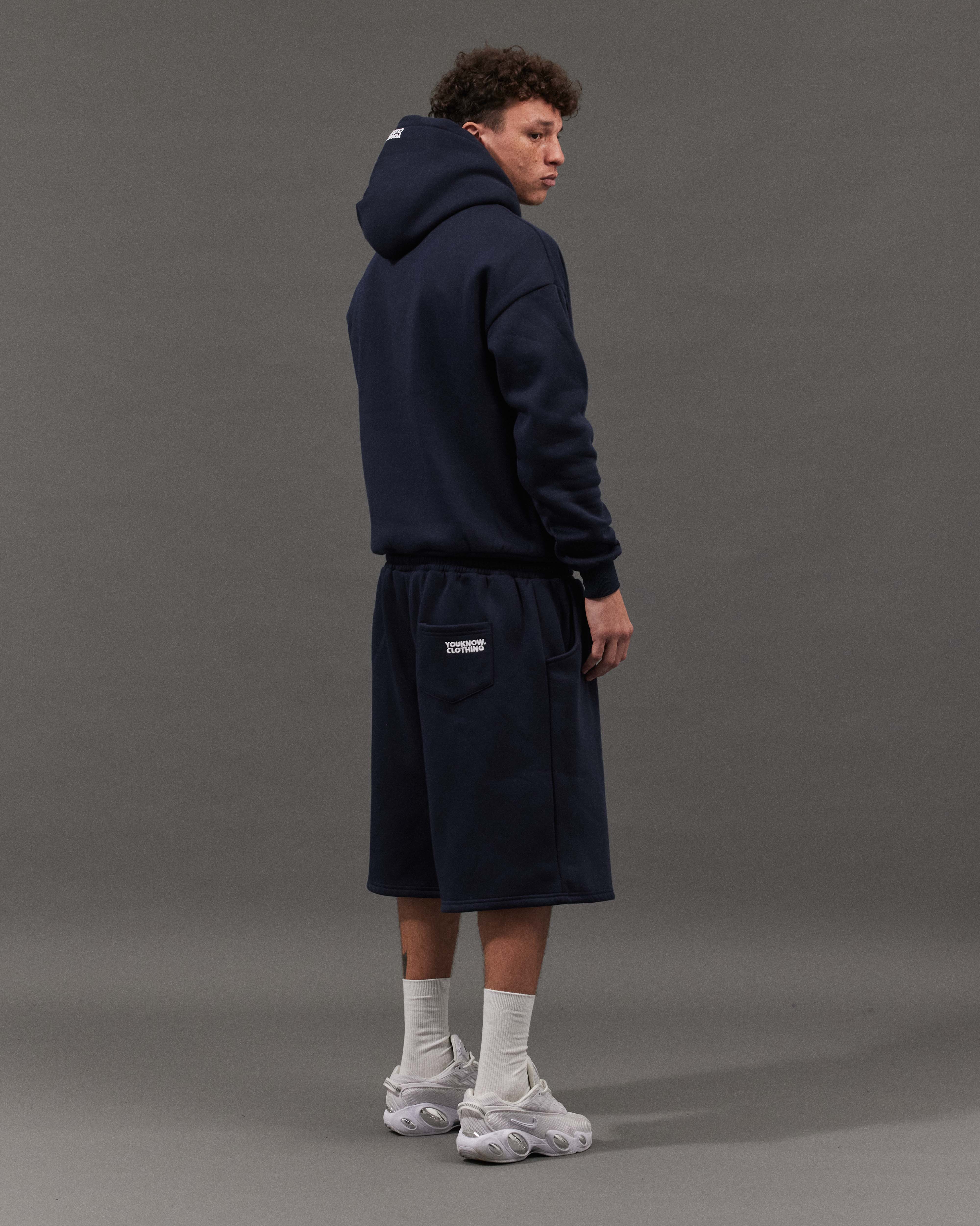 BLOCK HOODIE | Navy