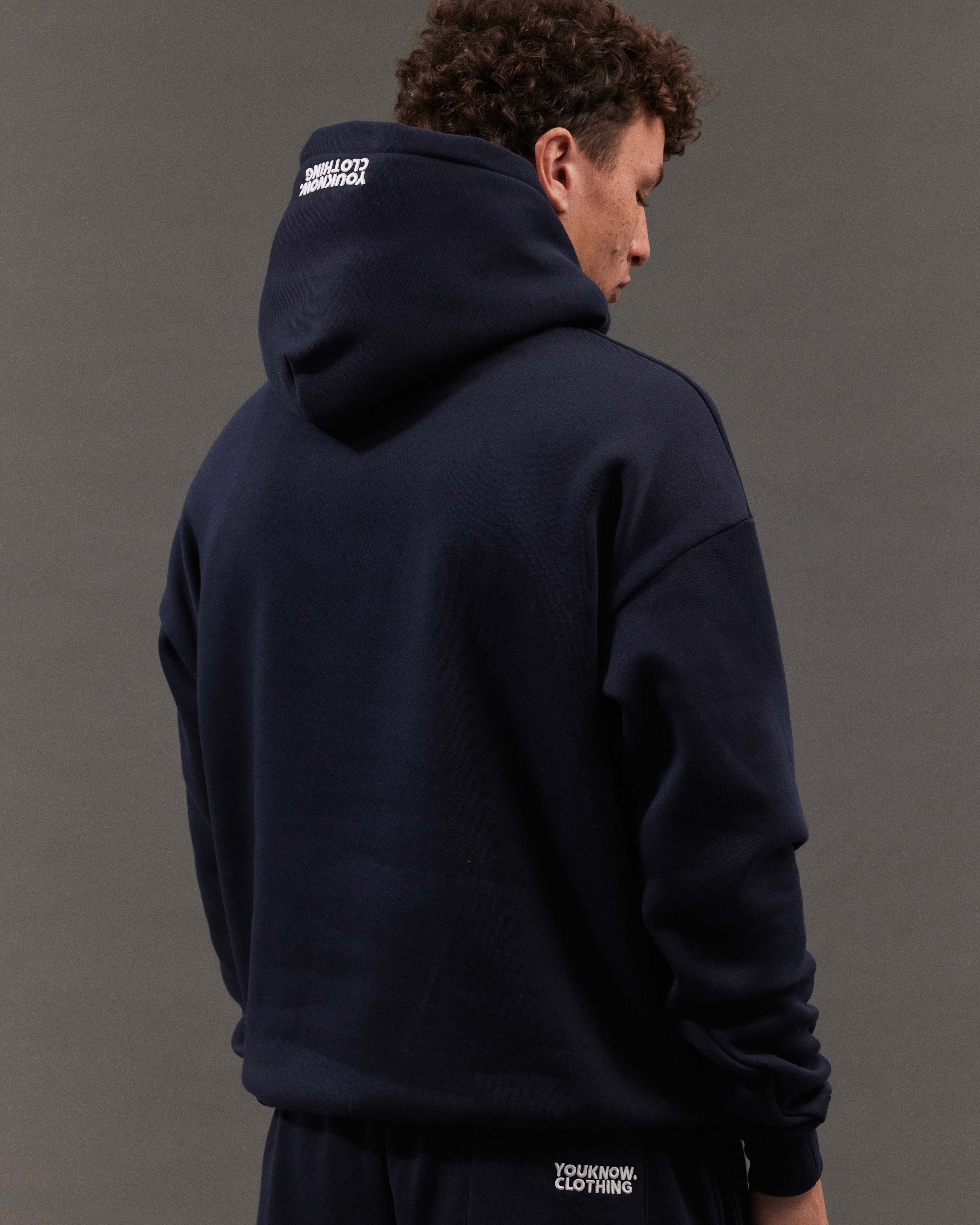 BLOCK HOODIE | Navy