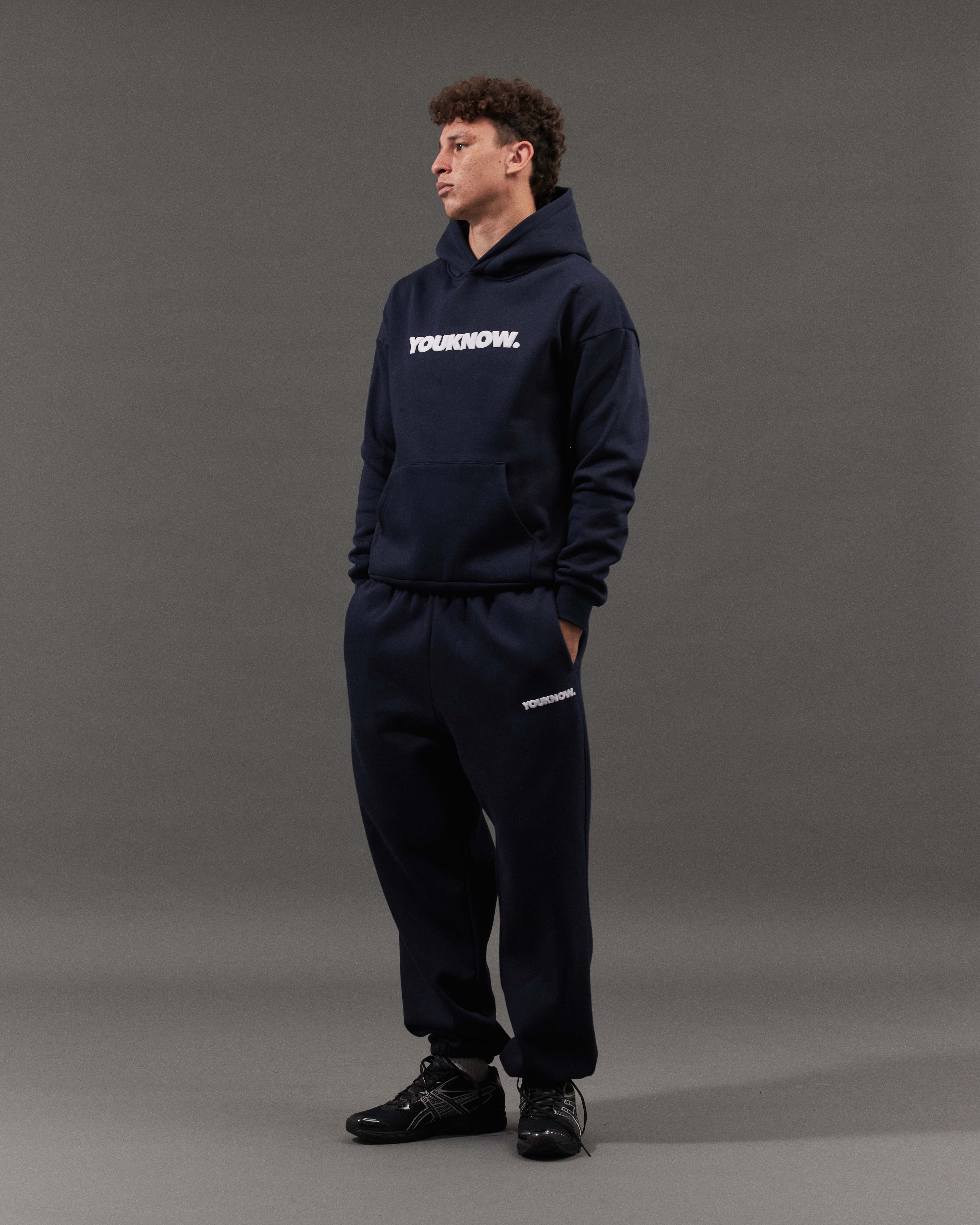 BLOCK CUFFED SWEATPANTS | Navy
