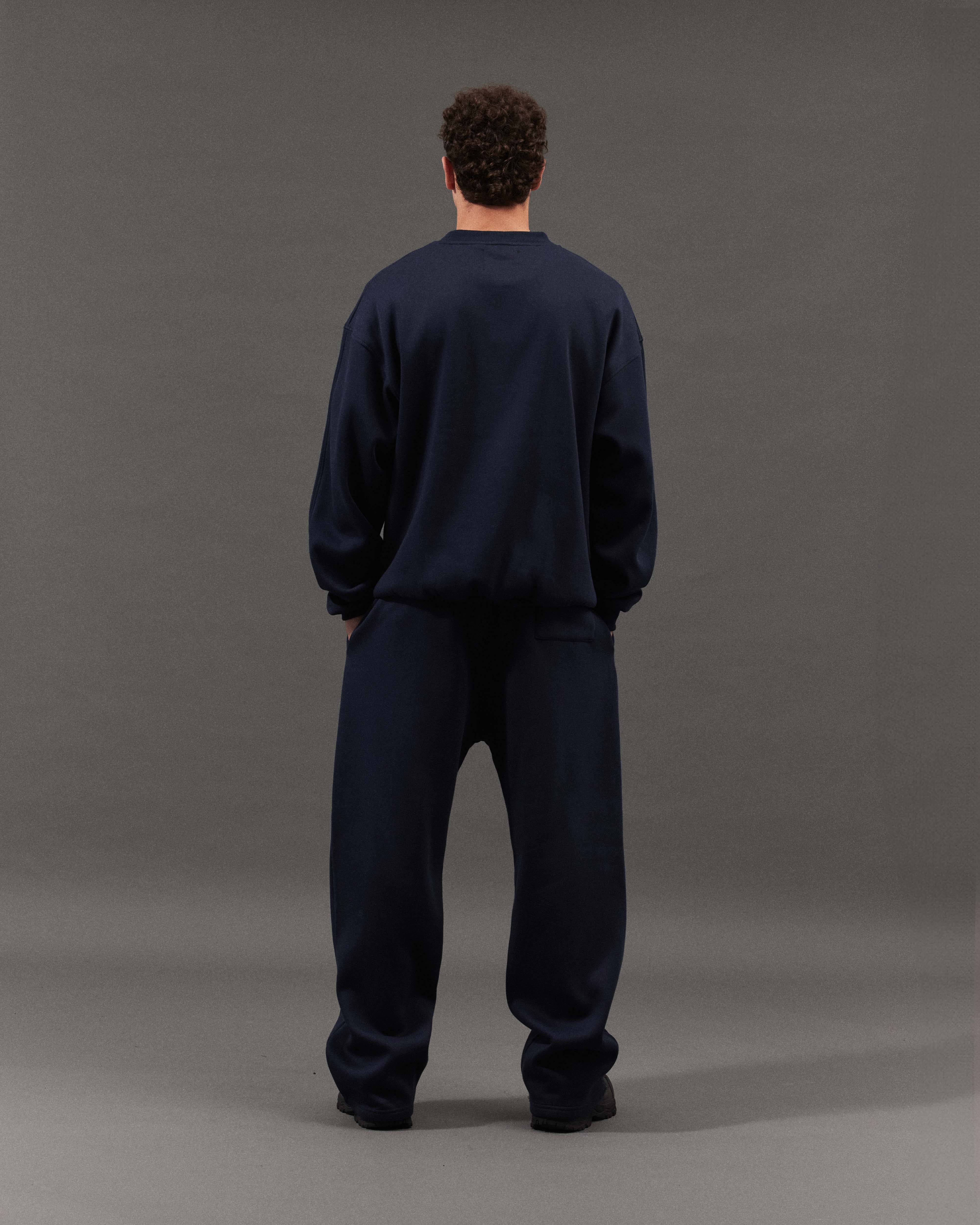 BLOCK WIDE-LEG SWEATPANTS | Navy