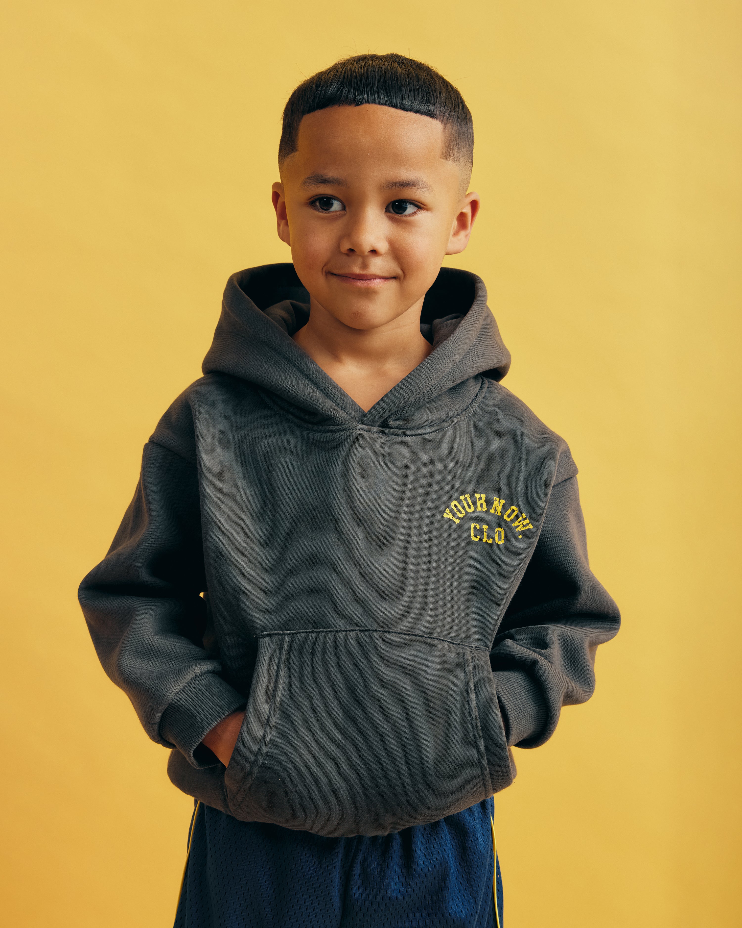 Kids Half Time Hoodie | Charcoal
