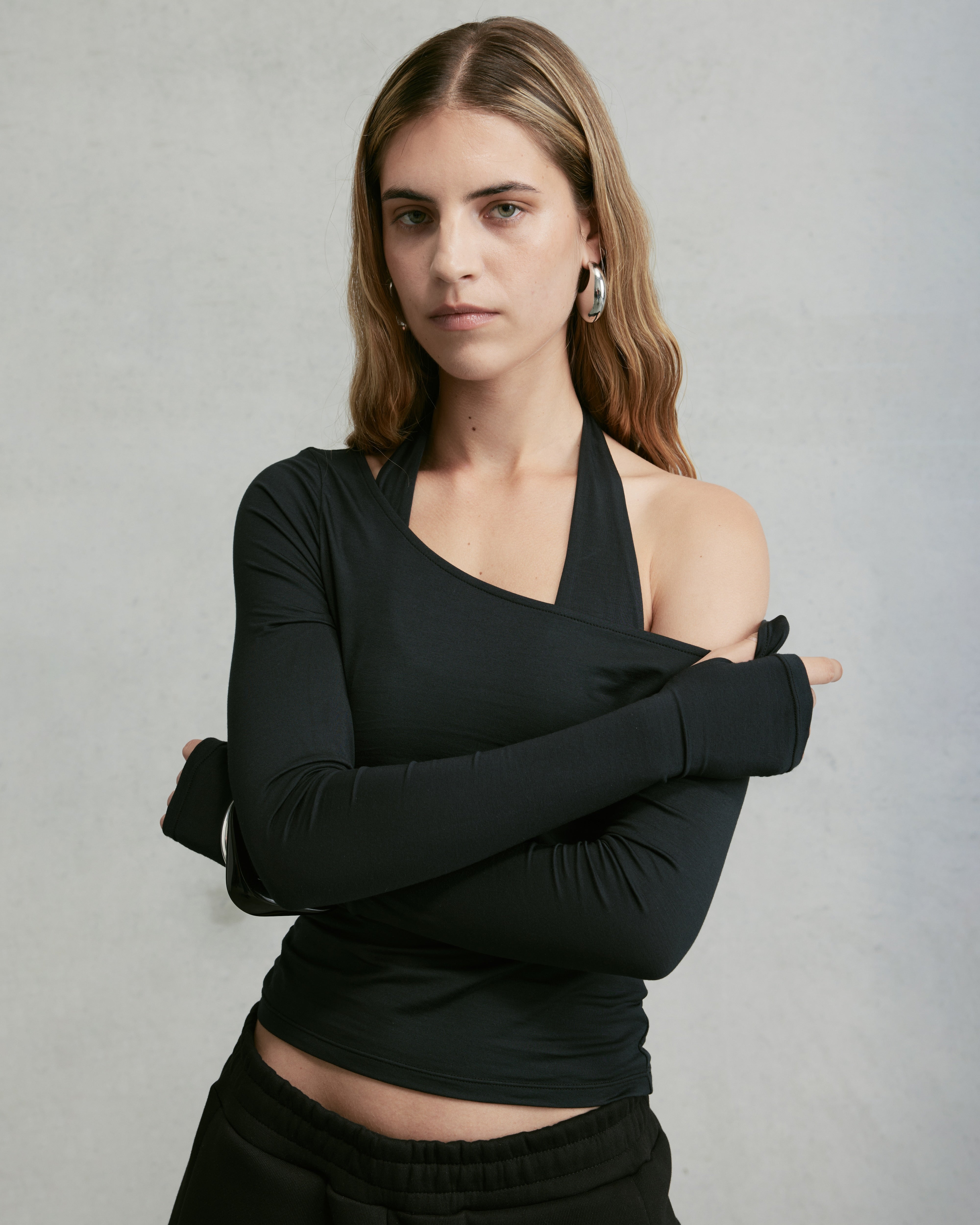 Nothing Layered Halter Longsleeve | Tar
