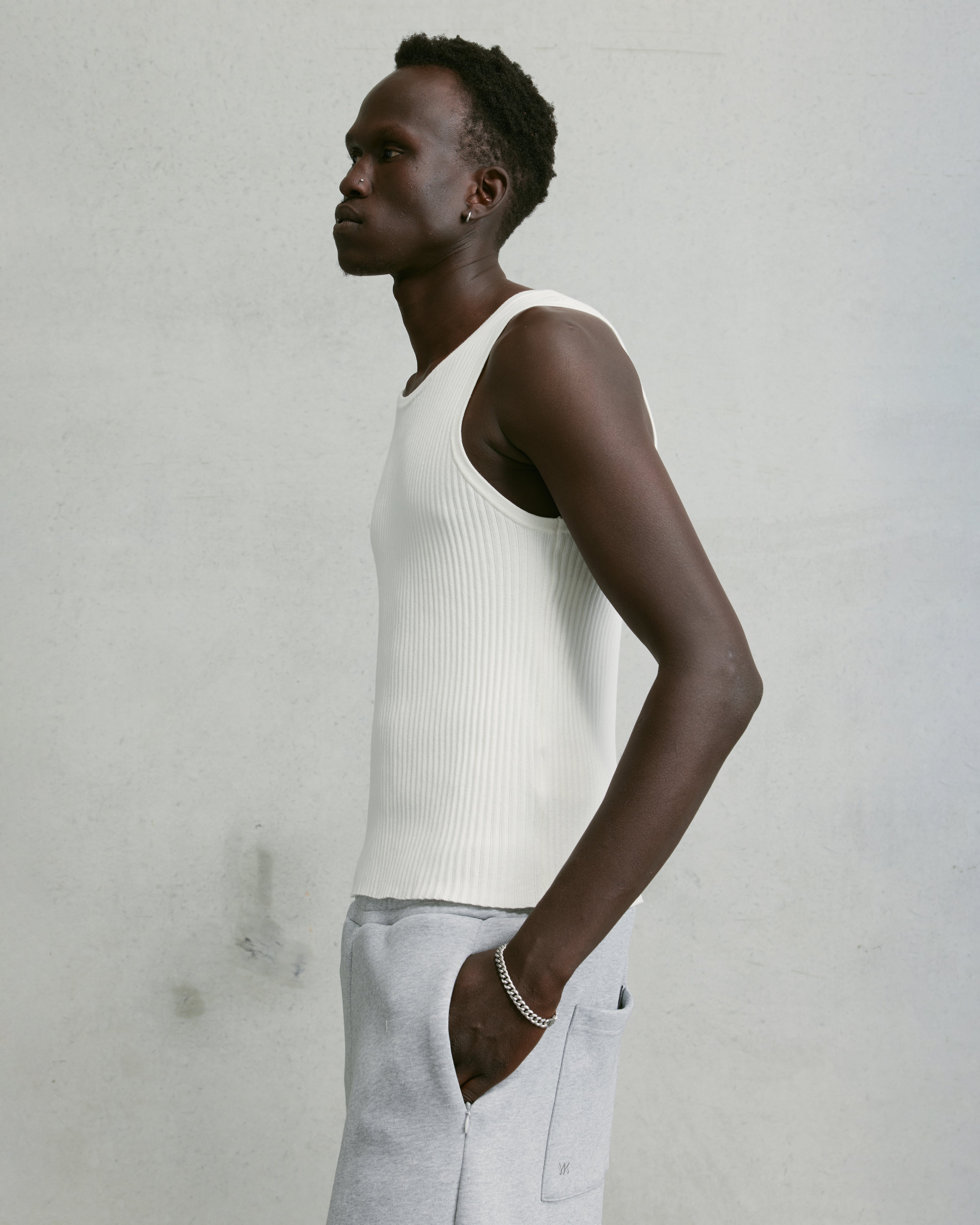 Nothing Knit Rib Tank | Cloud White