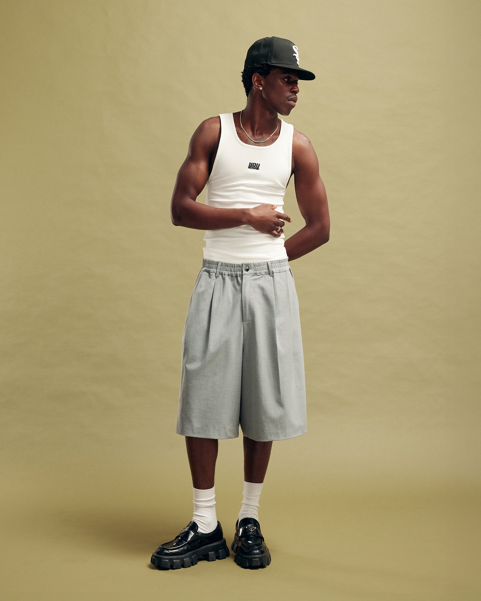 Nothing Pleated Shorts | Slate