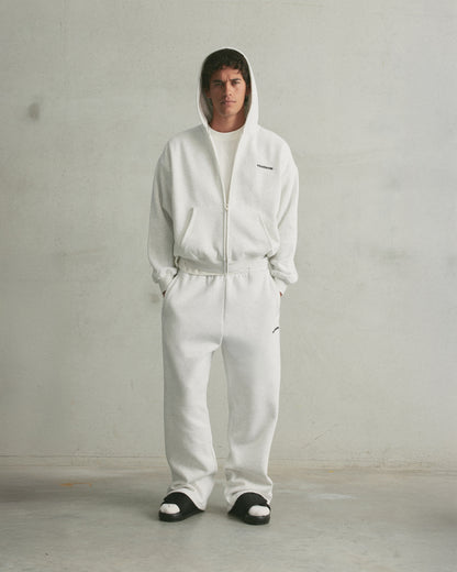 Core Zip Up Hoodie | White Marle