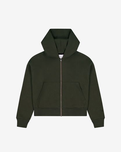Nothing Zip Up Hoodie | Olive