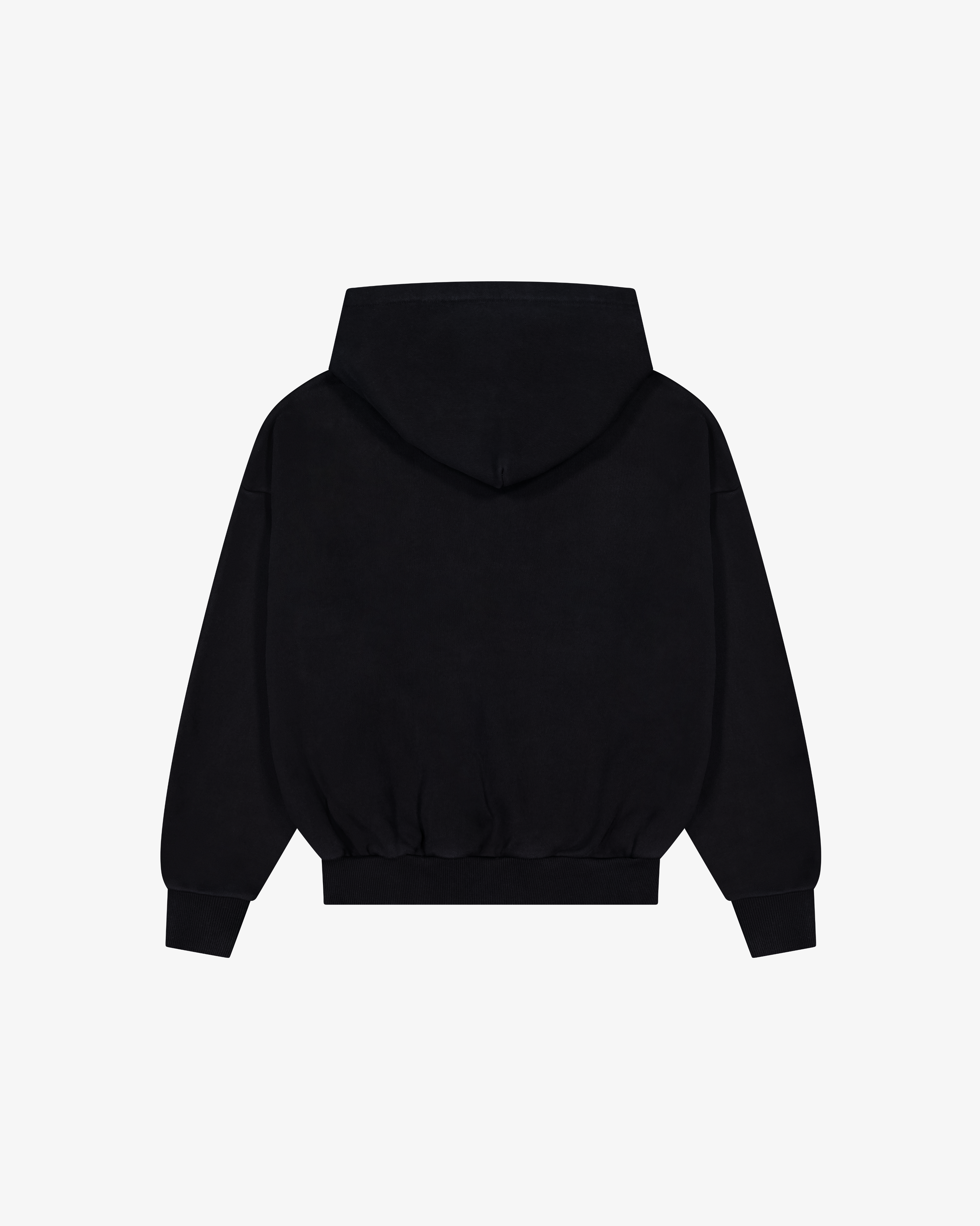 Distressed Applique Hoodie | Washed Black