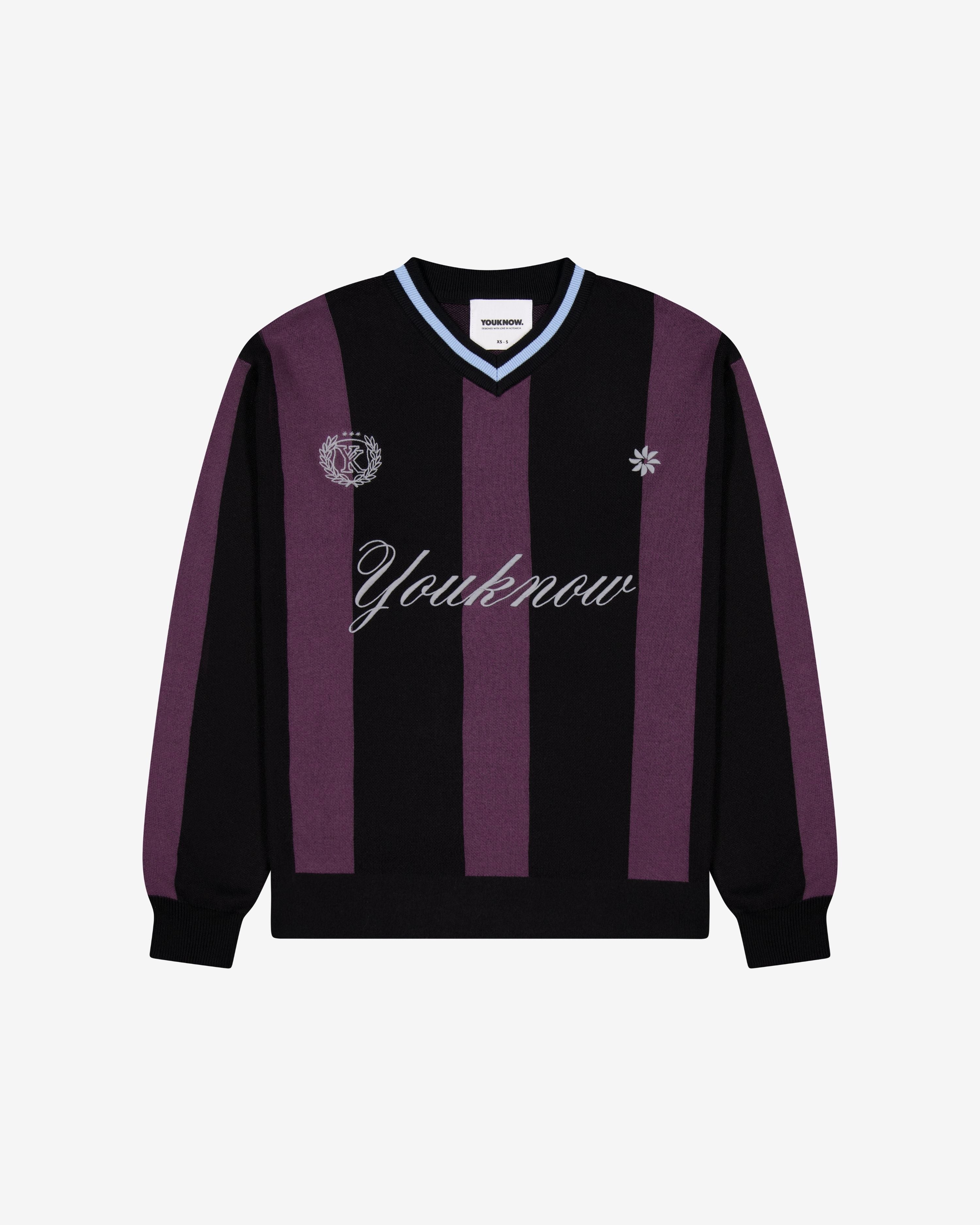Knit Football Jersey | Burgundy Stripe