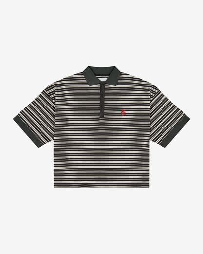 Boxy Polo | Brown Stripe