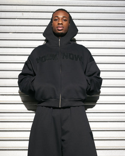 Chenille Zip Up | Black