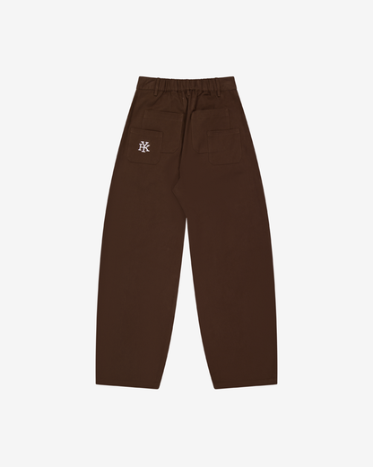 Barrel Leg Pants | Warm Brown