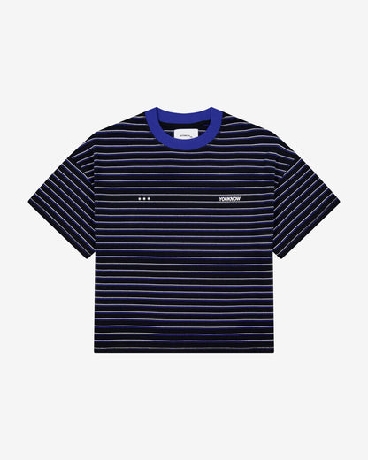 Striped YK Tee | Black/Blue Stripe