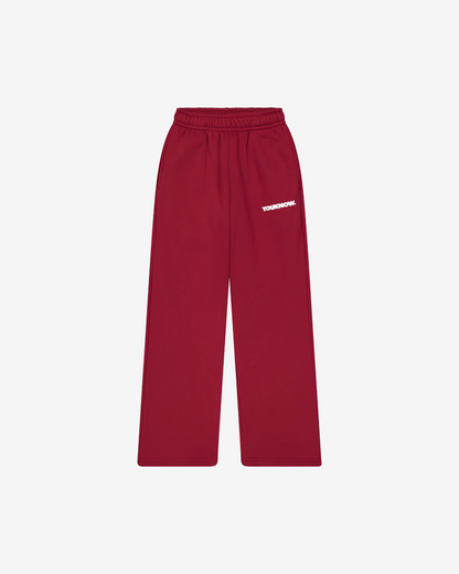BLOCK WIDE-LEG SWEATPANTS | Maroon