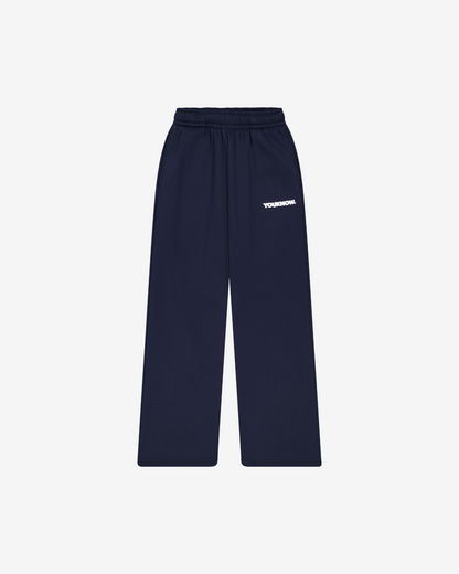 BLOCK WIDE-LEG SWEATPANTS | Navy