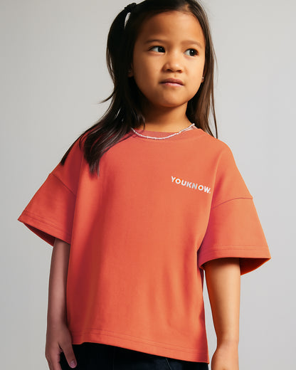 Kids Core Box Tee | Coral