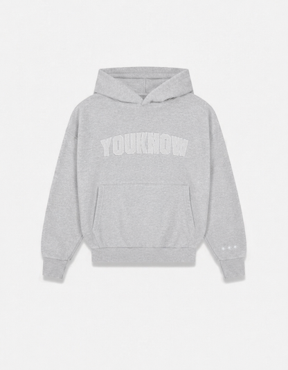 Chenille Hoodie | White Marle