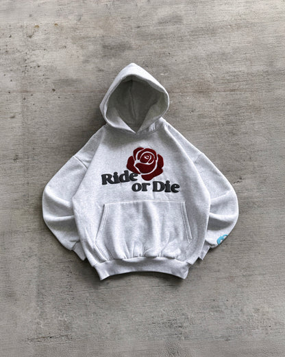 Ride or Die Oversized Hoodie | White Marle