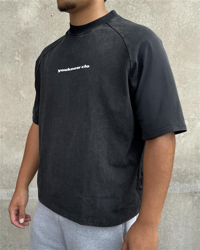 Washed Raglan Tee | Washed Black