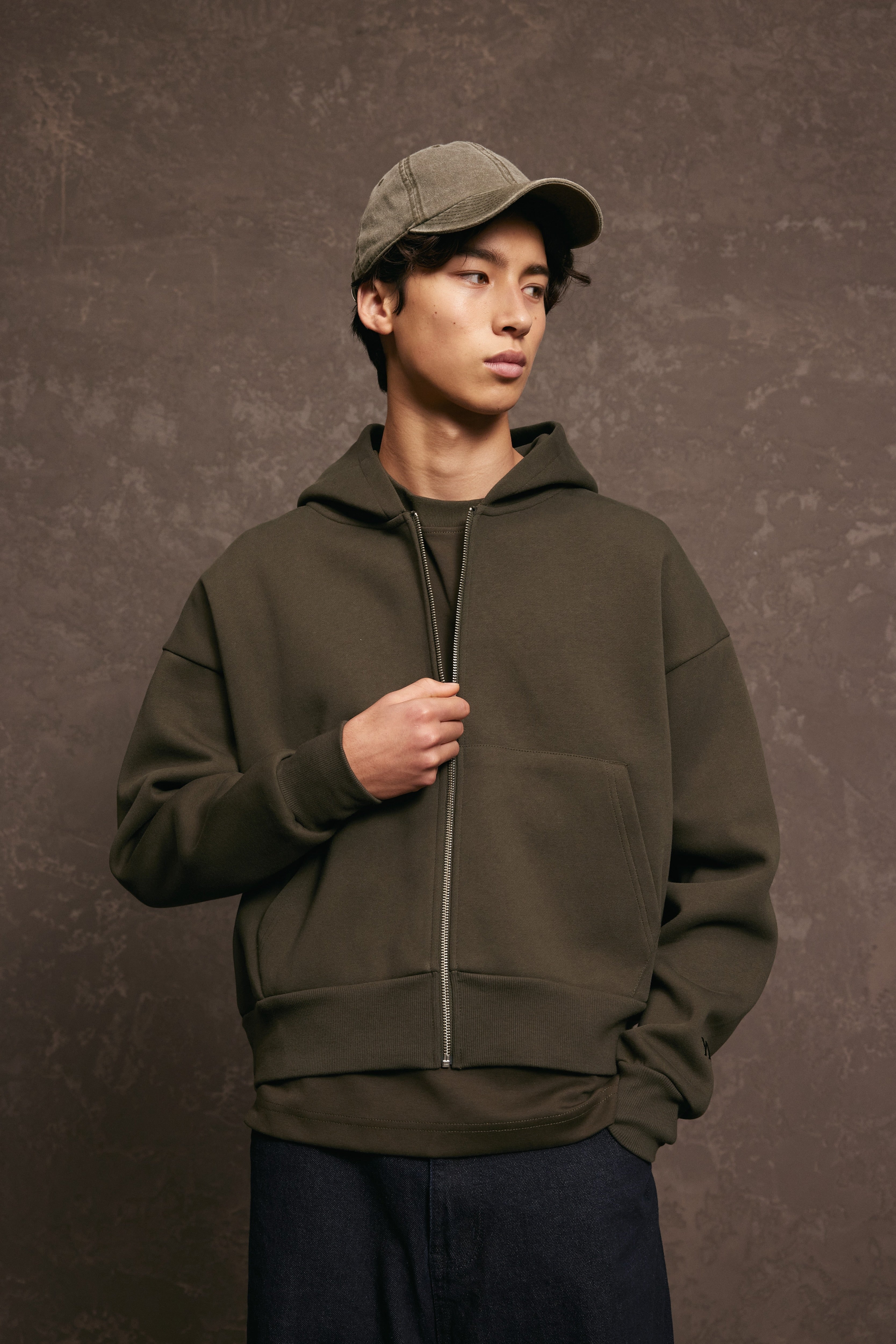 Nothing Zip Up Hoodie | Olive