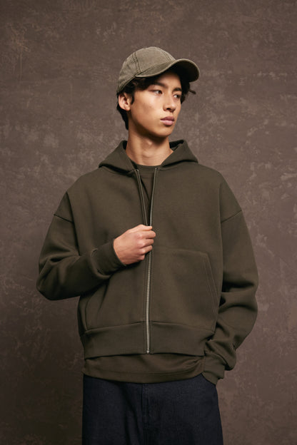 Nothing Zip Up Hoodie | Olive