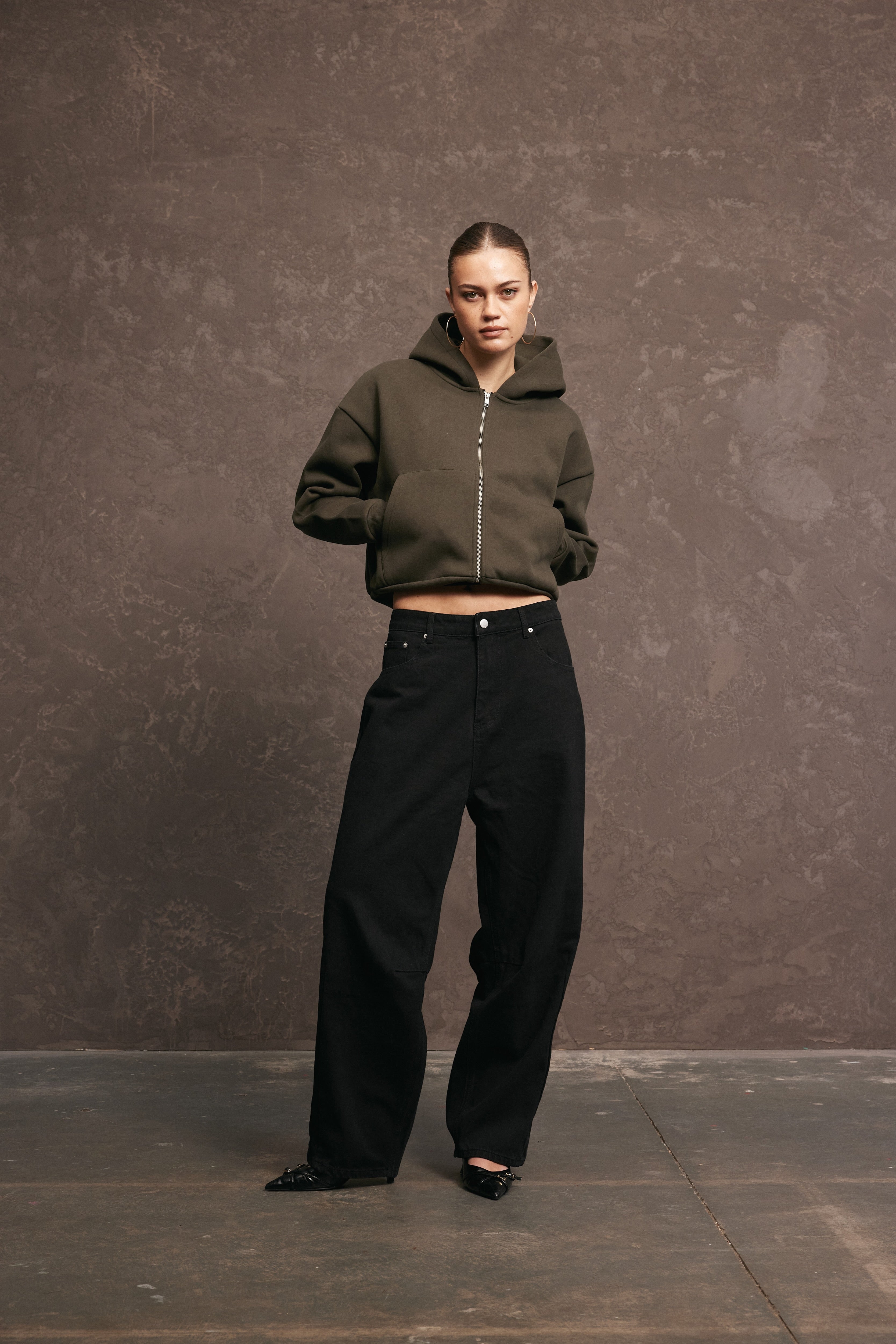 Nothing Zip Up Hoodie | Olive