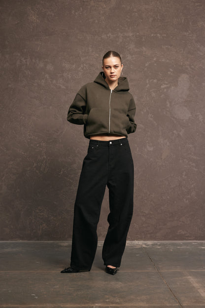 Nothing Zip Up Hoodie | Olive