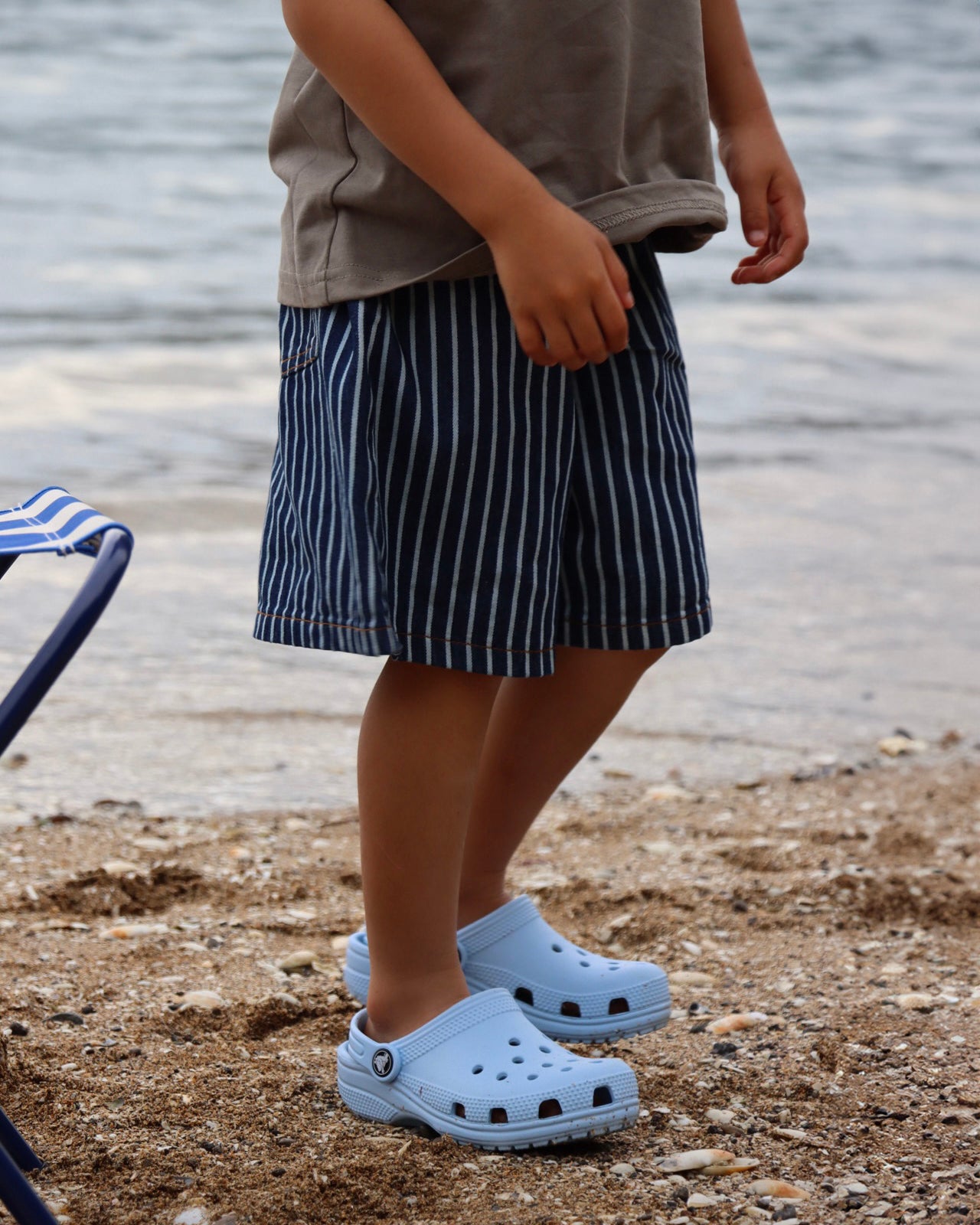 Kids Denim Jort | Pinstripe