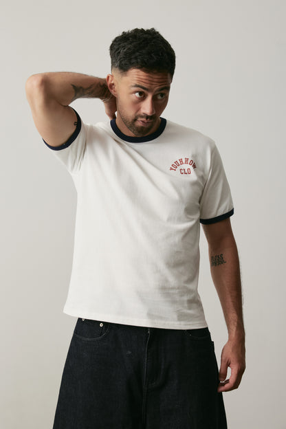 Shrunken Ringer Tee | White