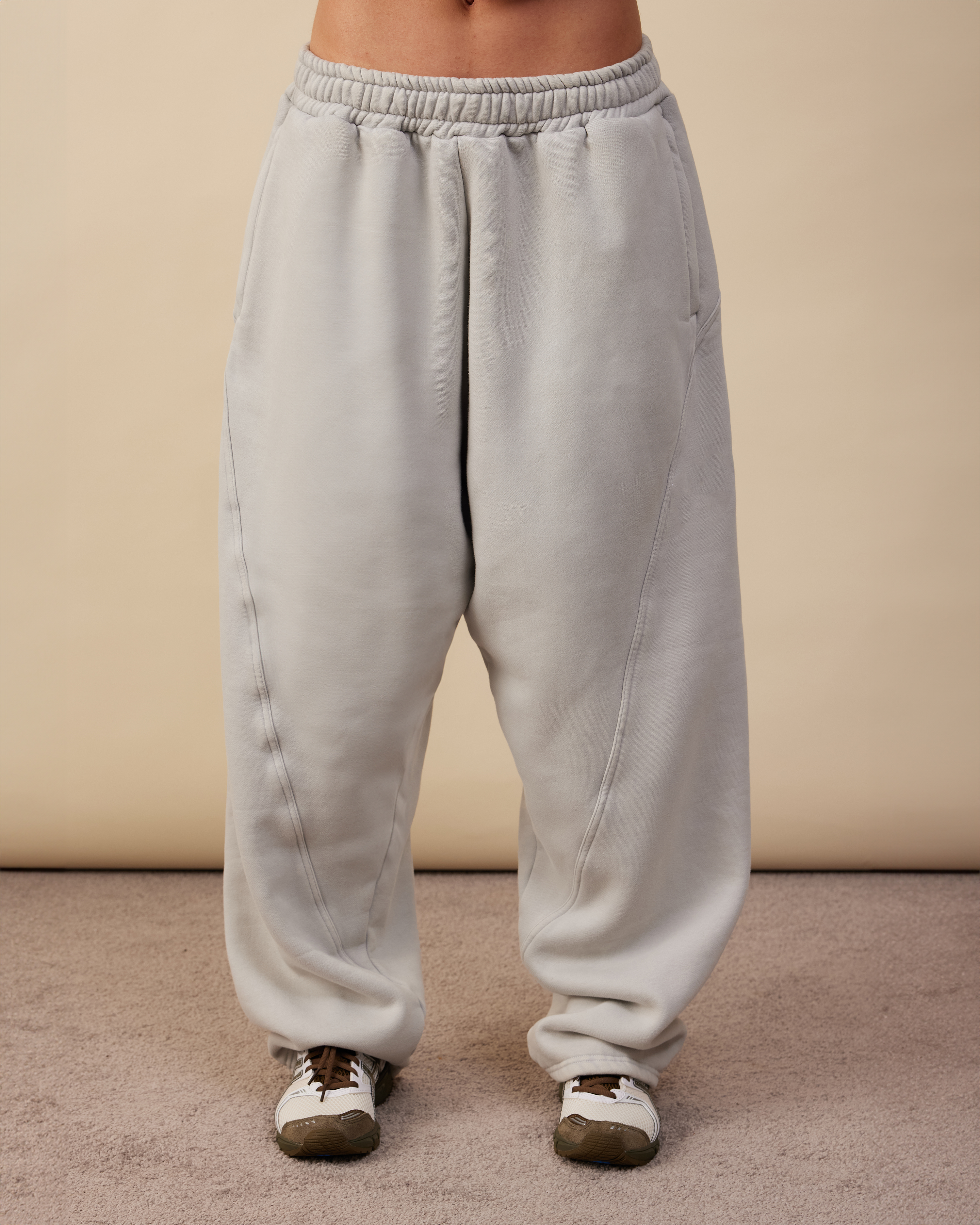 Panelled Trackpants | Light Grey