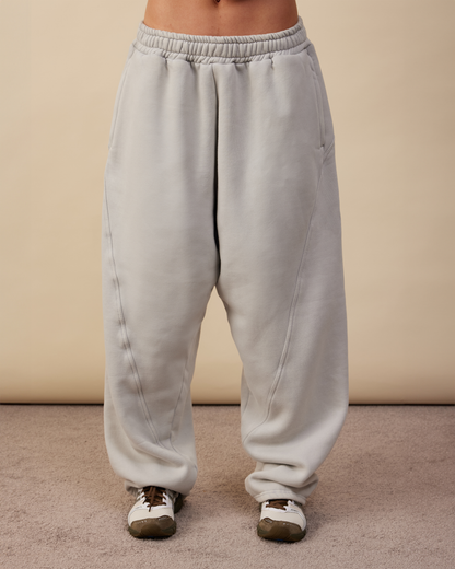 Panelled Trackpants | Light Grey