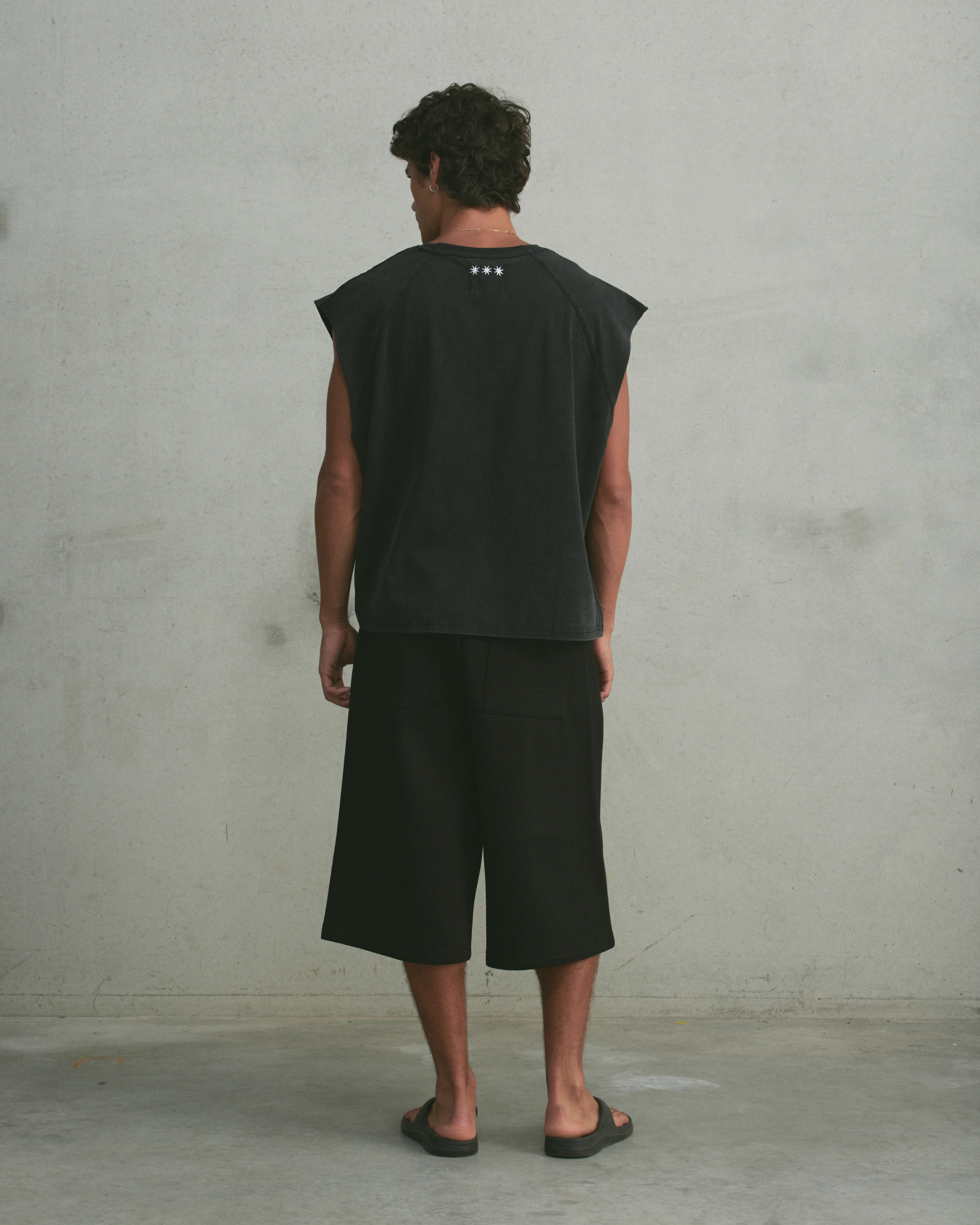 Oversized Raglan Tank | Washed Black