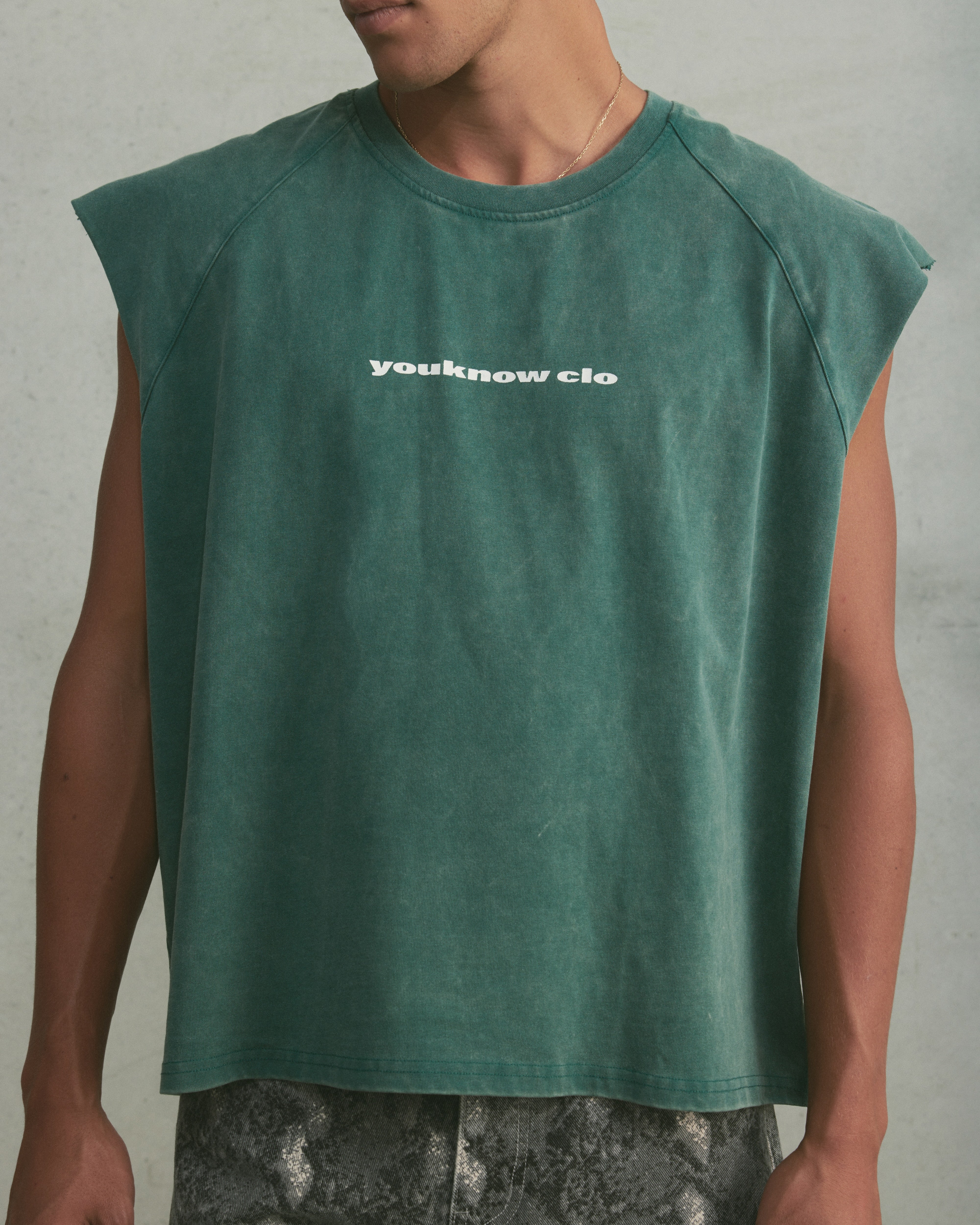 Oversized Raglan Tank | Washed Green