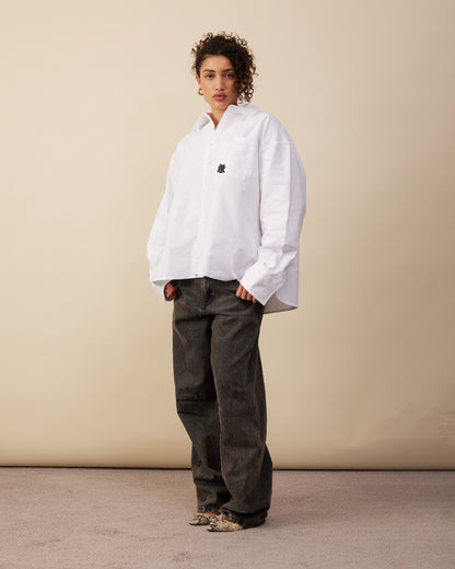 Double Pocket Longsleeve Shirt | White