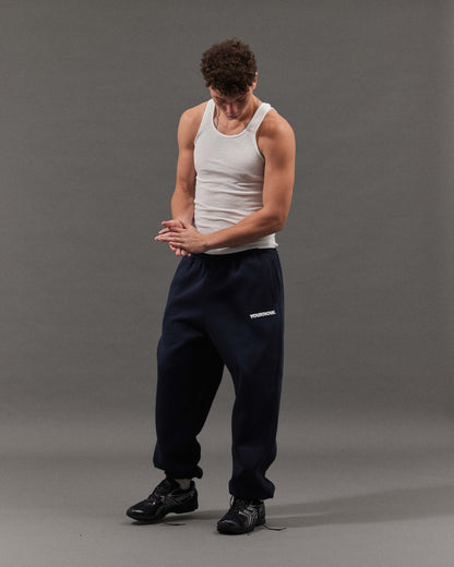 BLOCK CUFFED SWEATPANTS | Navy
