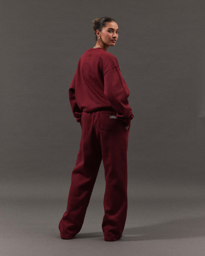BLOCK WIDE-LEG SWEATPANTS | Maroon