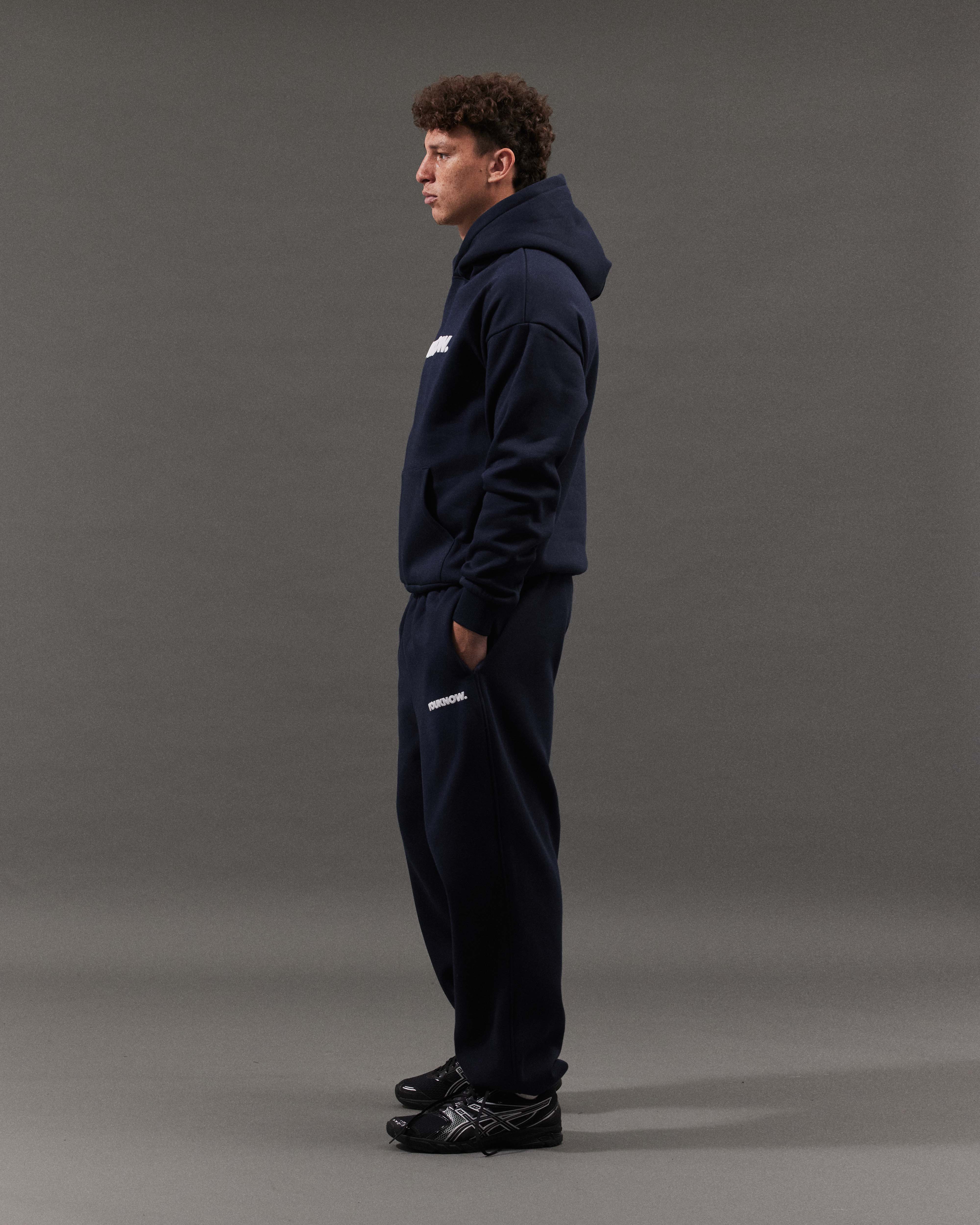 BLOCK CUFFED SWEATPANTS | Navy