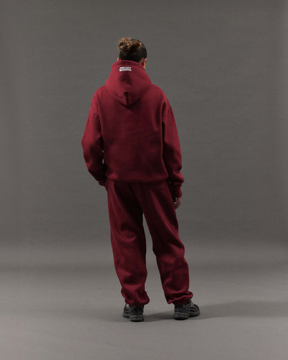 BLOCK CUFFED SWEATPANTS | Maroon