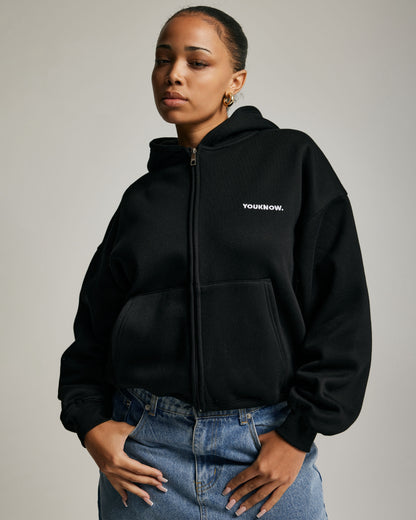 Core Zip Up Hoodie | Black