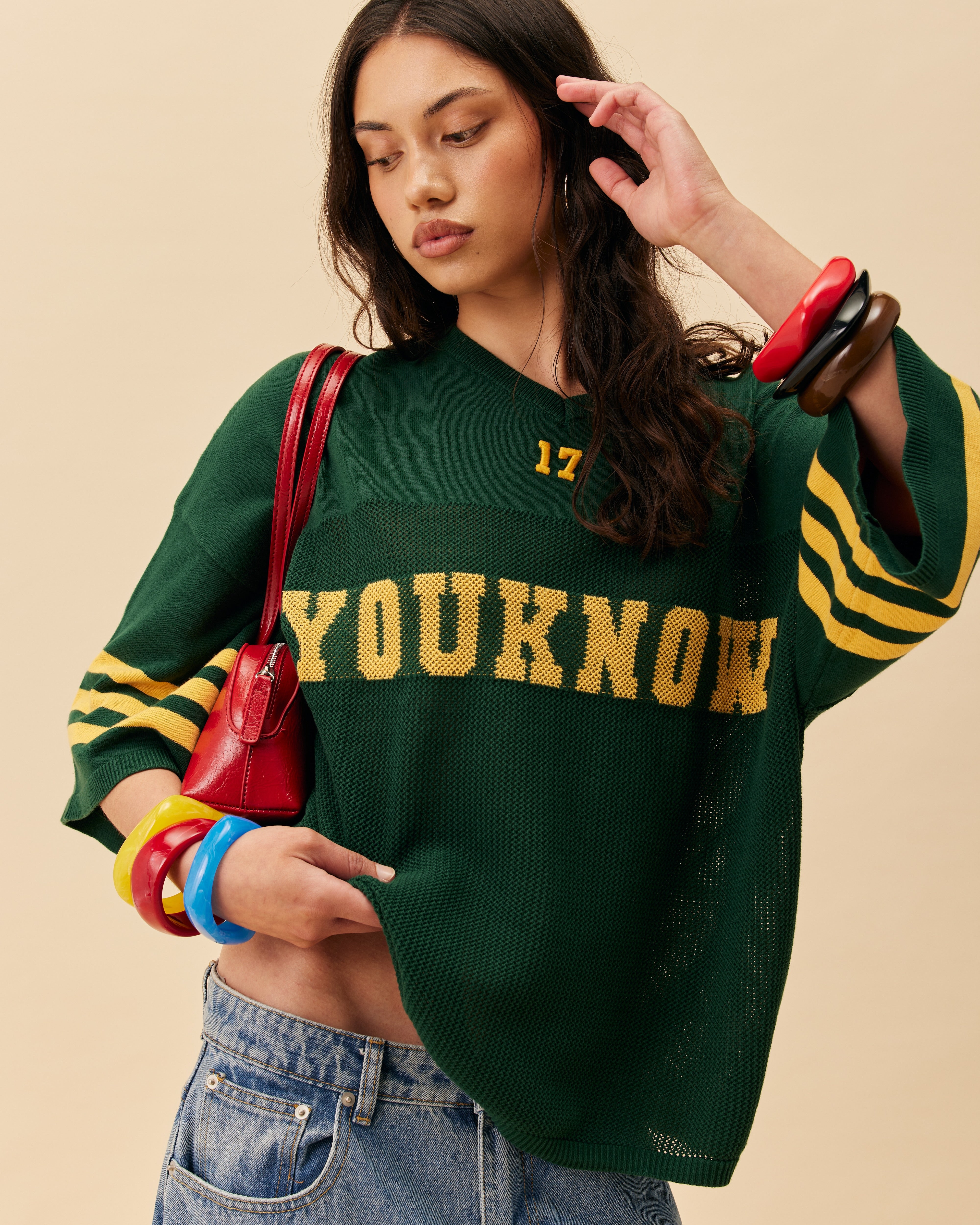 American Football Knit Jersey | Dark Green