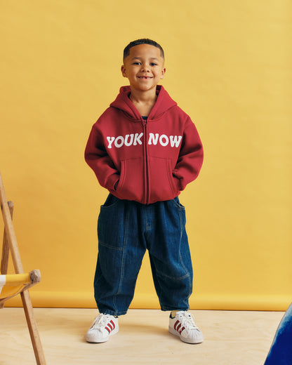 Kids Bones Zip Up | Brick