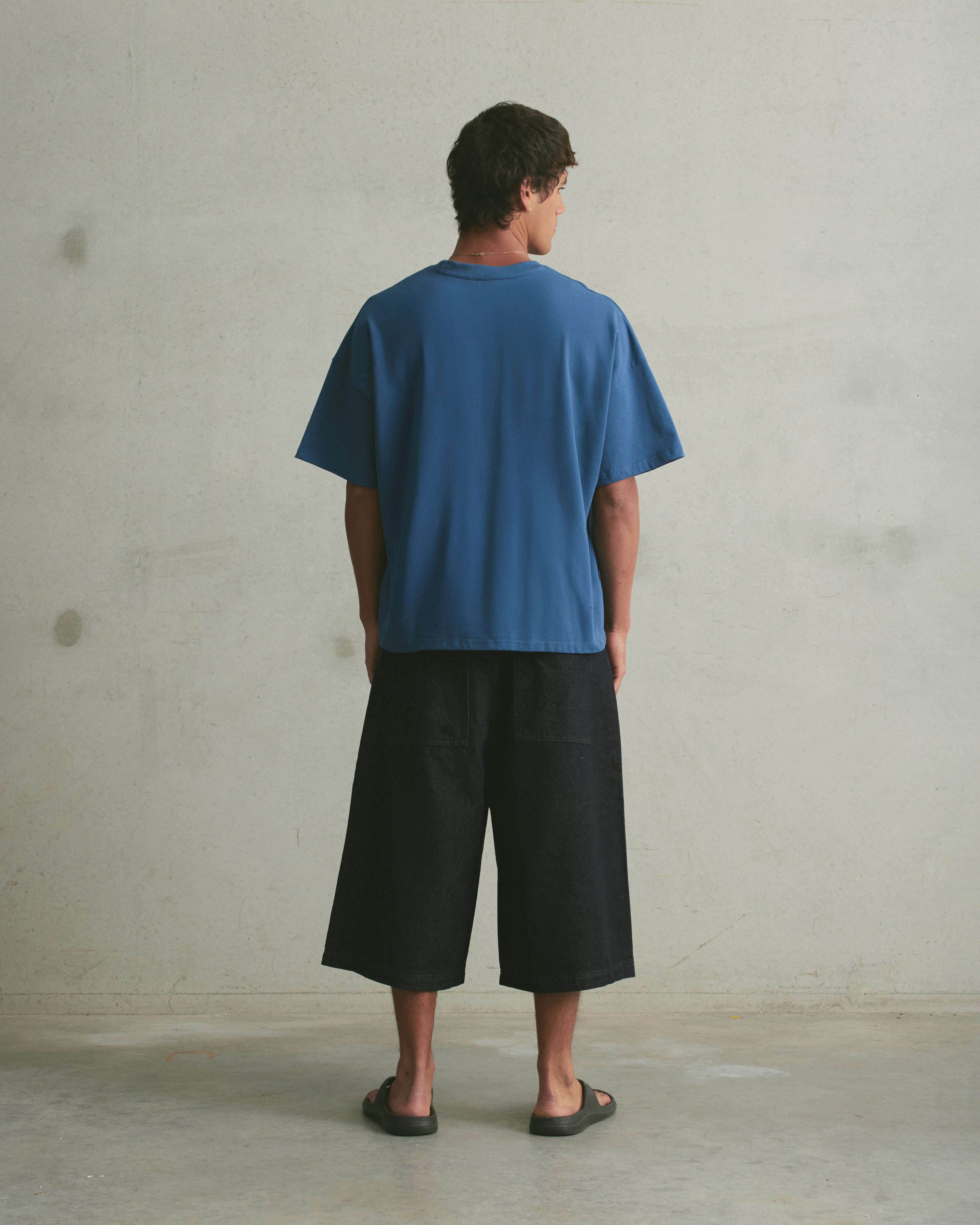 Puff Print Box Tee | Ocean Blue