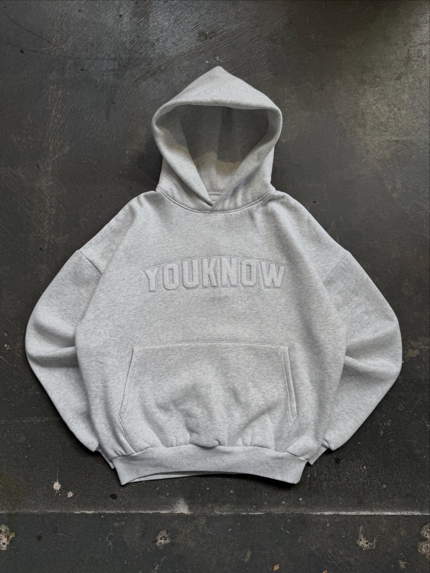 Chenille Hoodie | White Marle