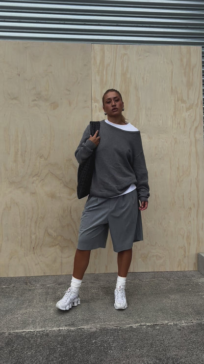 Nothing Pleated Shorts | Slate